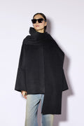 Abrigo corto gris antracita con cuello camisero