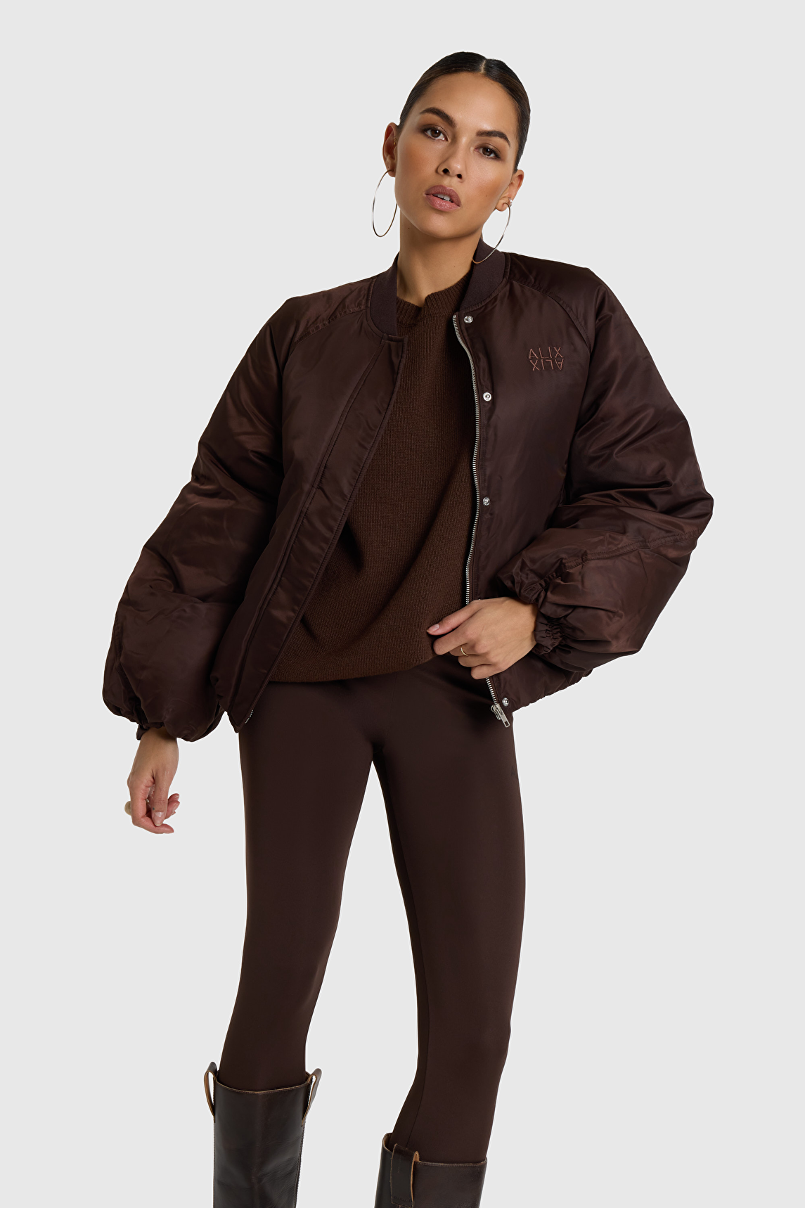 Chaqueta Bomber Acolchada Marrón