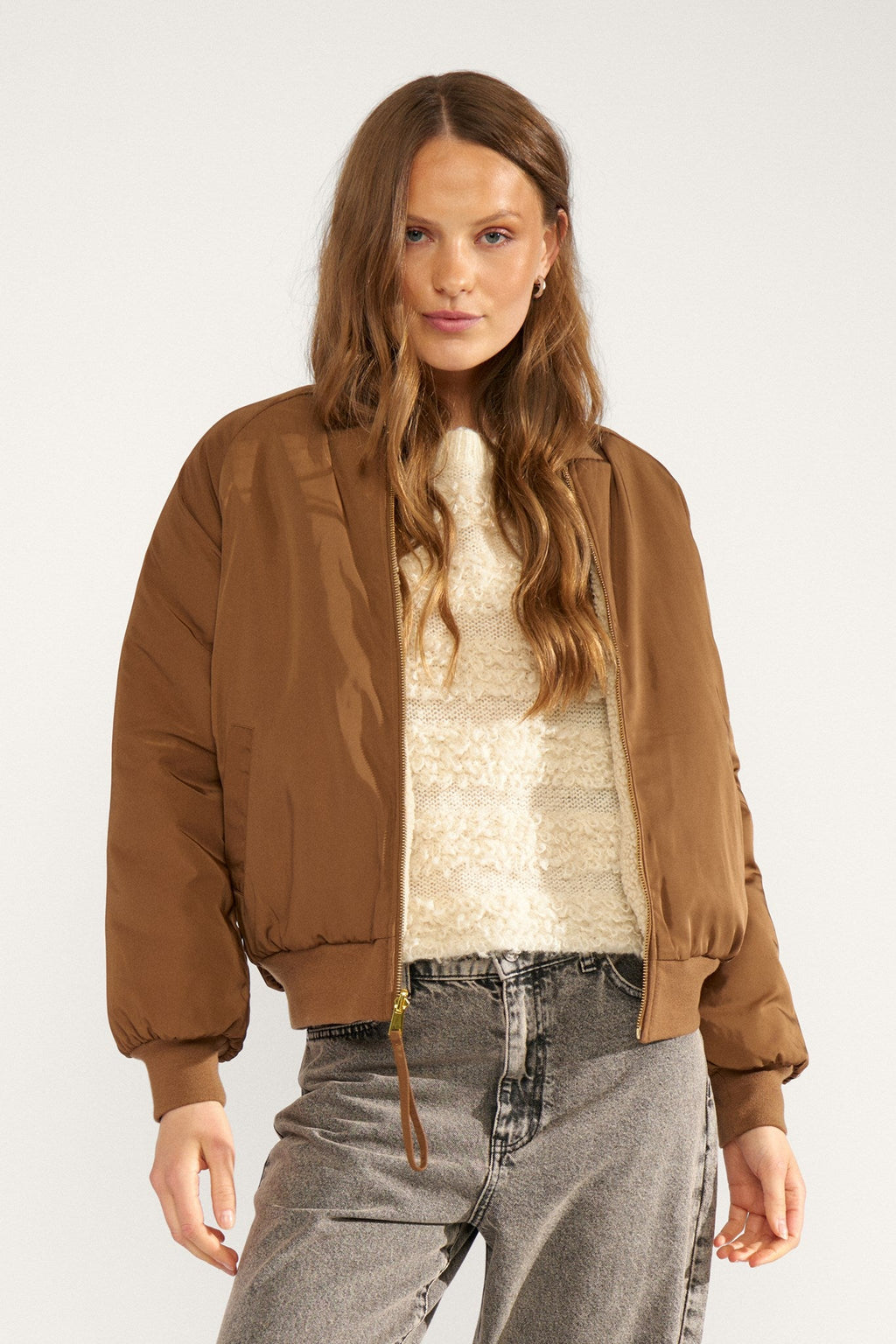 Chaqueta de mujer bomber reversible de borreguito
