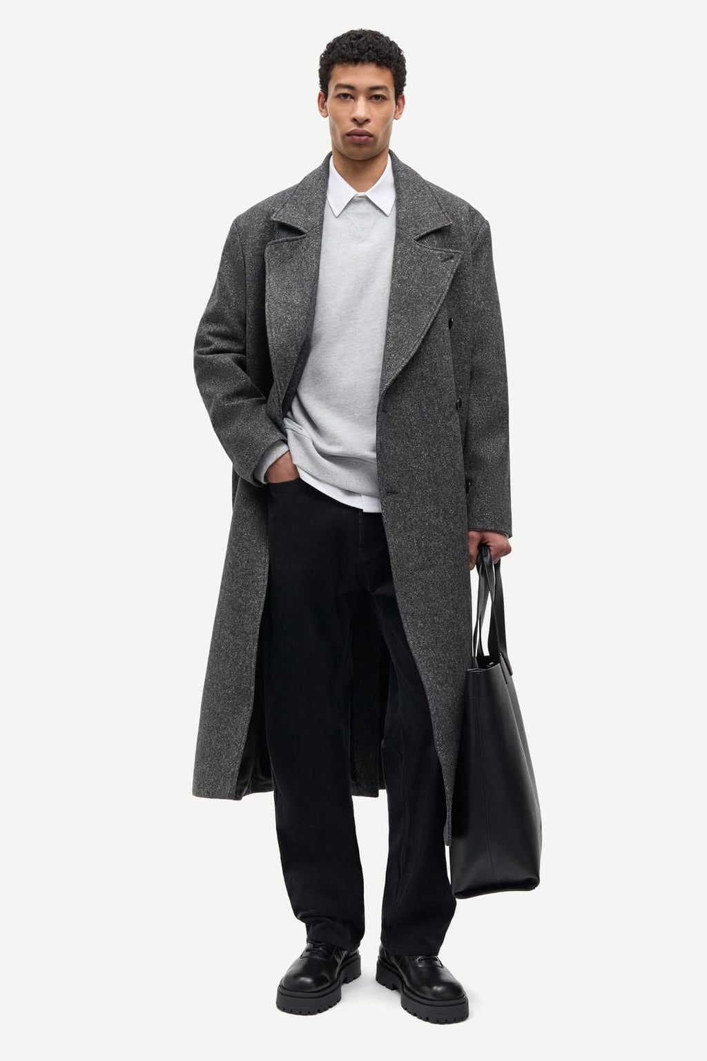 Abrigo cruzado oversize gris  unisex