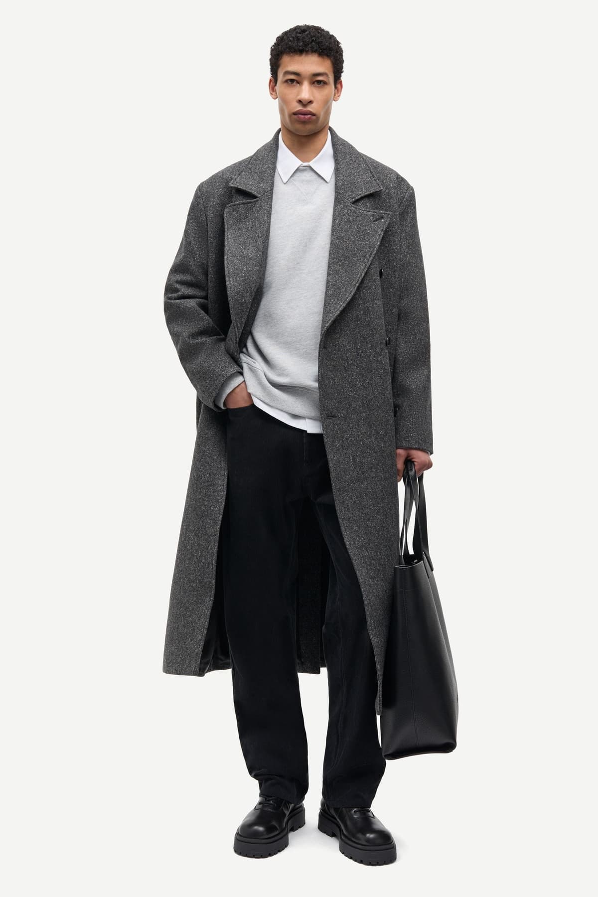 Abrigo cruzado oversize gris  unisex