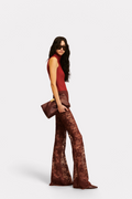 Pantalon de mujer de encaje de efecto acampanado
