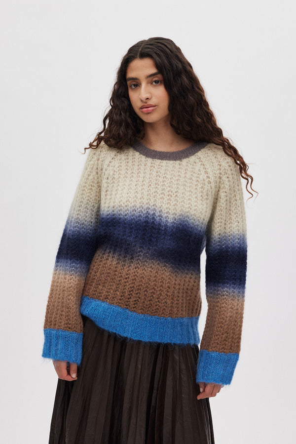 Jersey de lana de mujer degradado multicolor