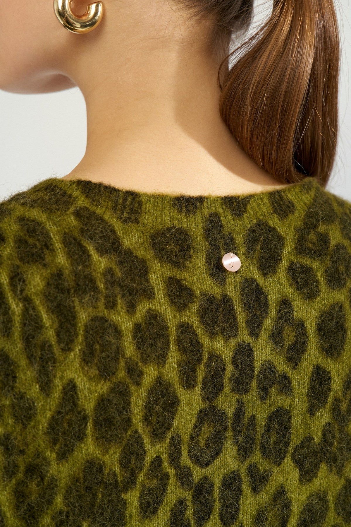 Jersey de punto de mujer con estampado de leopardo