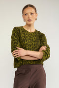 Jersey de punto de mujer con estampado de leopardo
