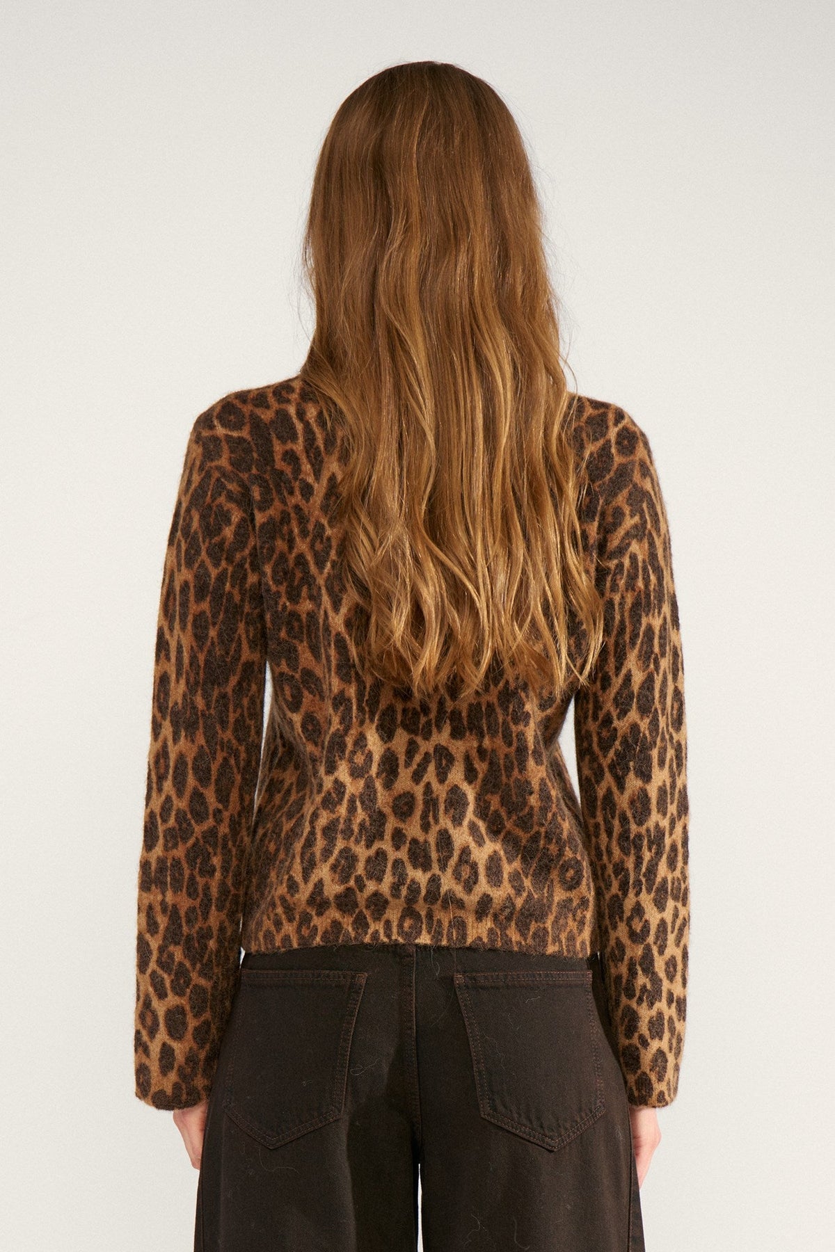 Jersey de punto de mujer con estampado de leopardo