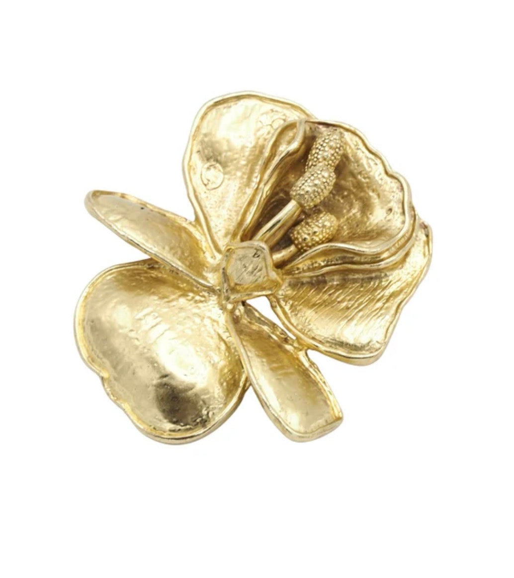 Broche flor dorado