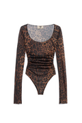 body de tul estampado de leopardo