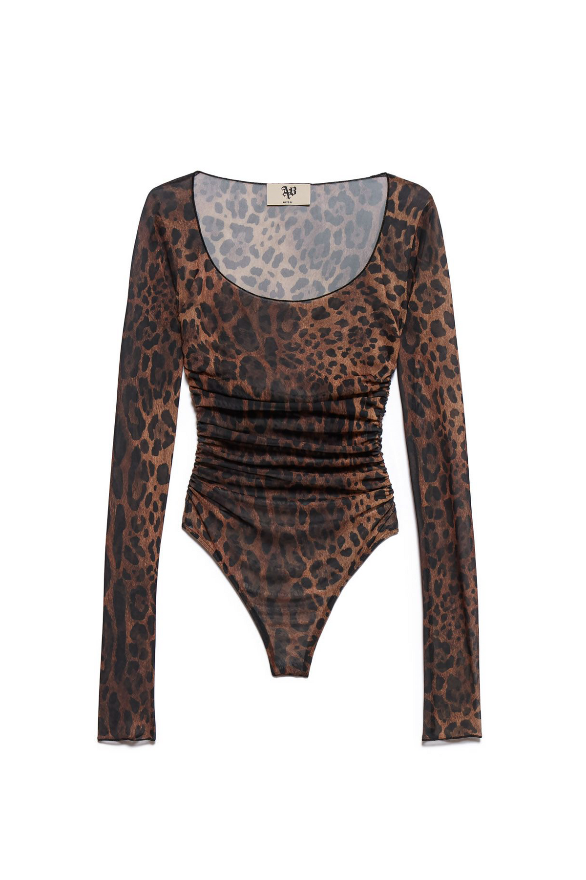 body de tul estampado de leopardo