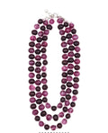 collar largo de cuentas granate y moradas