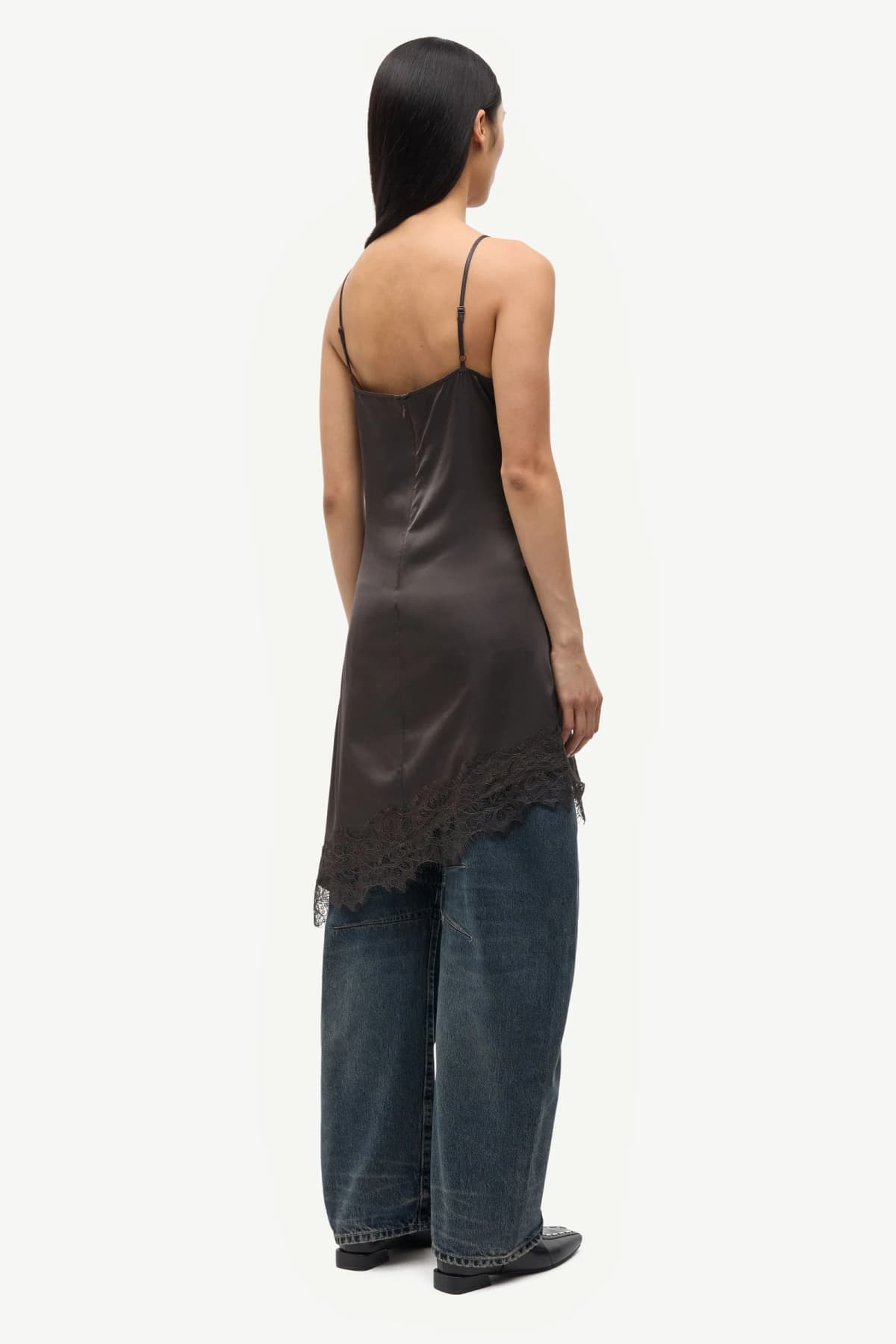 Vestido lencero gris oscuro