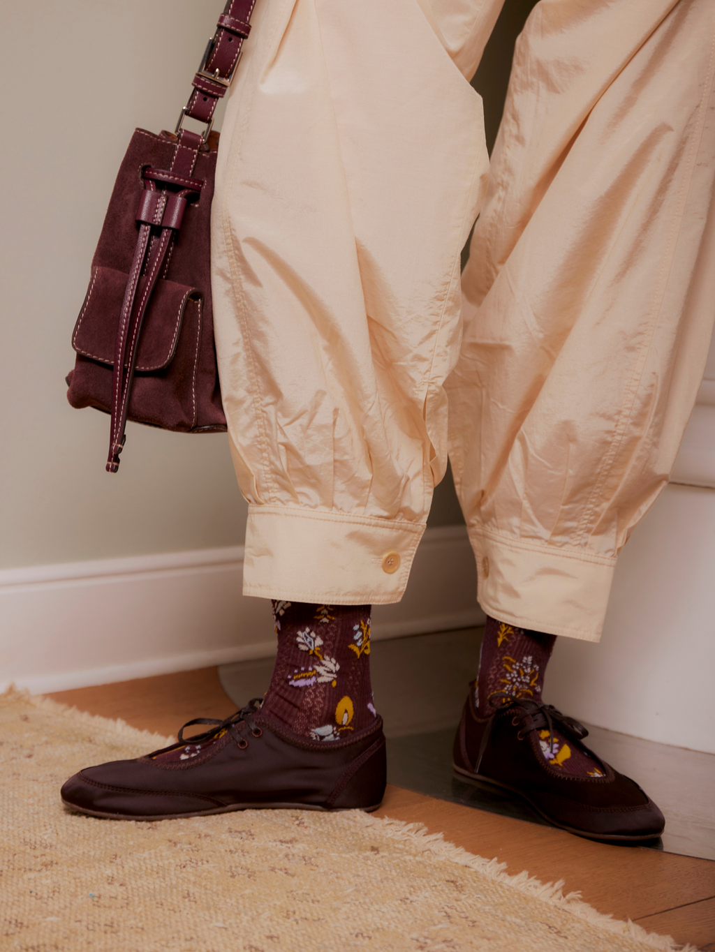 Calcetines de punto con estampado floral
