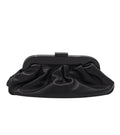 Bolso de mano negro con efecto fruncido