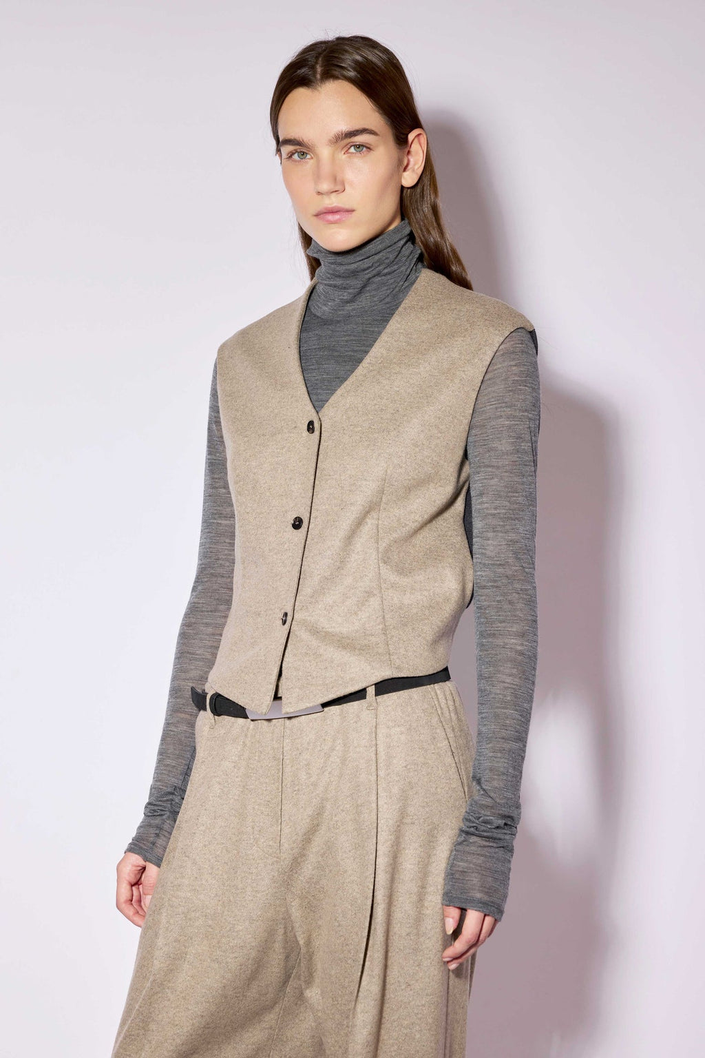 Chaleco de punto en beige