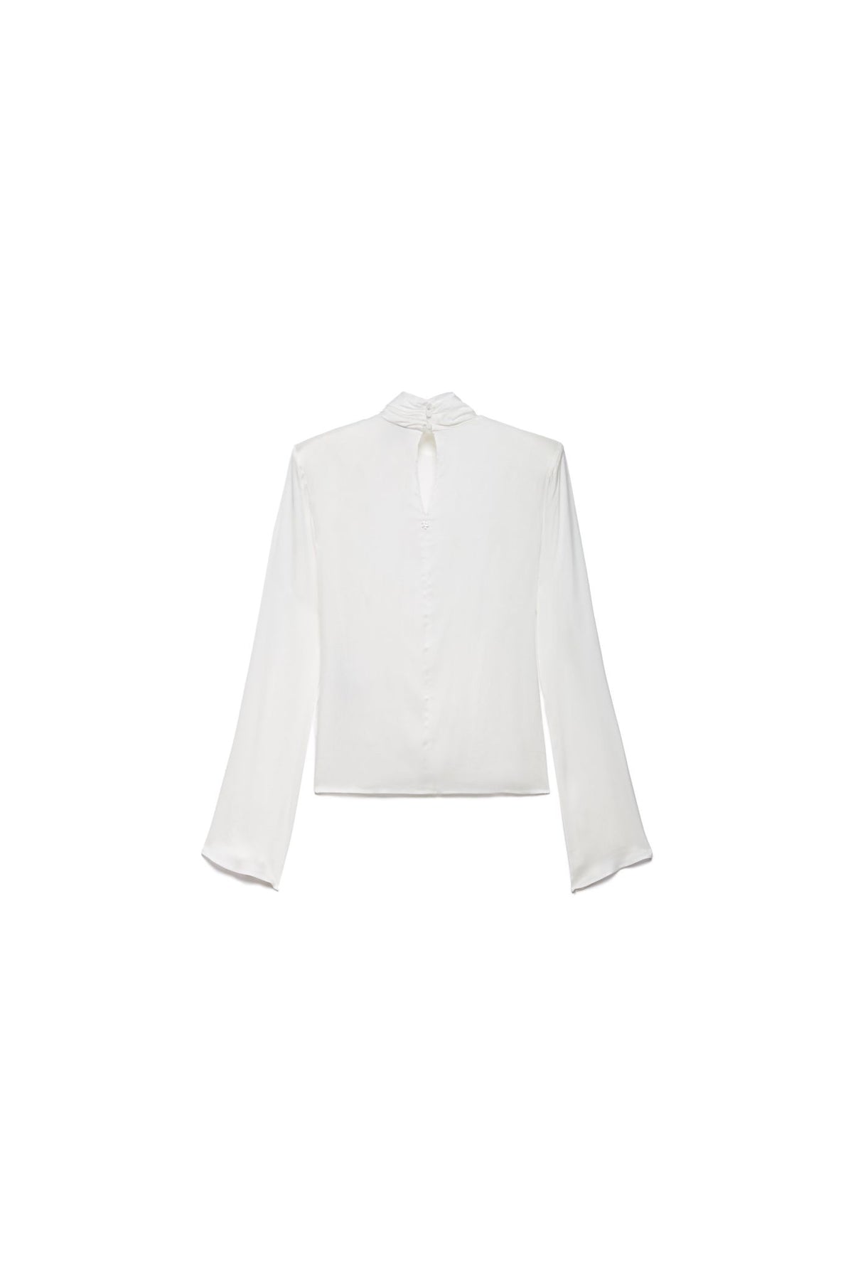 Blusa de saten con cuello alto elin