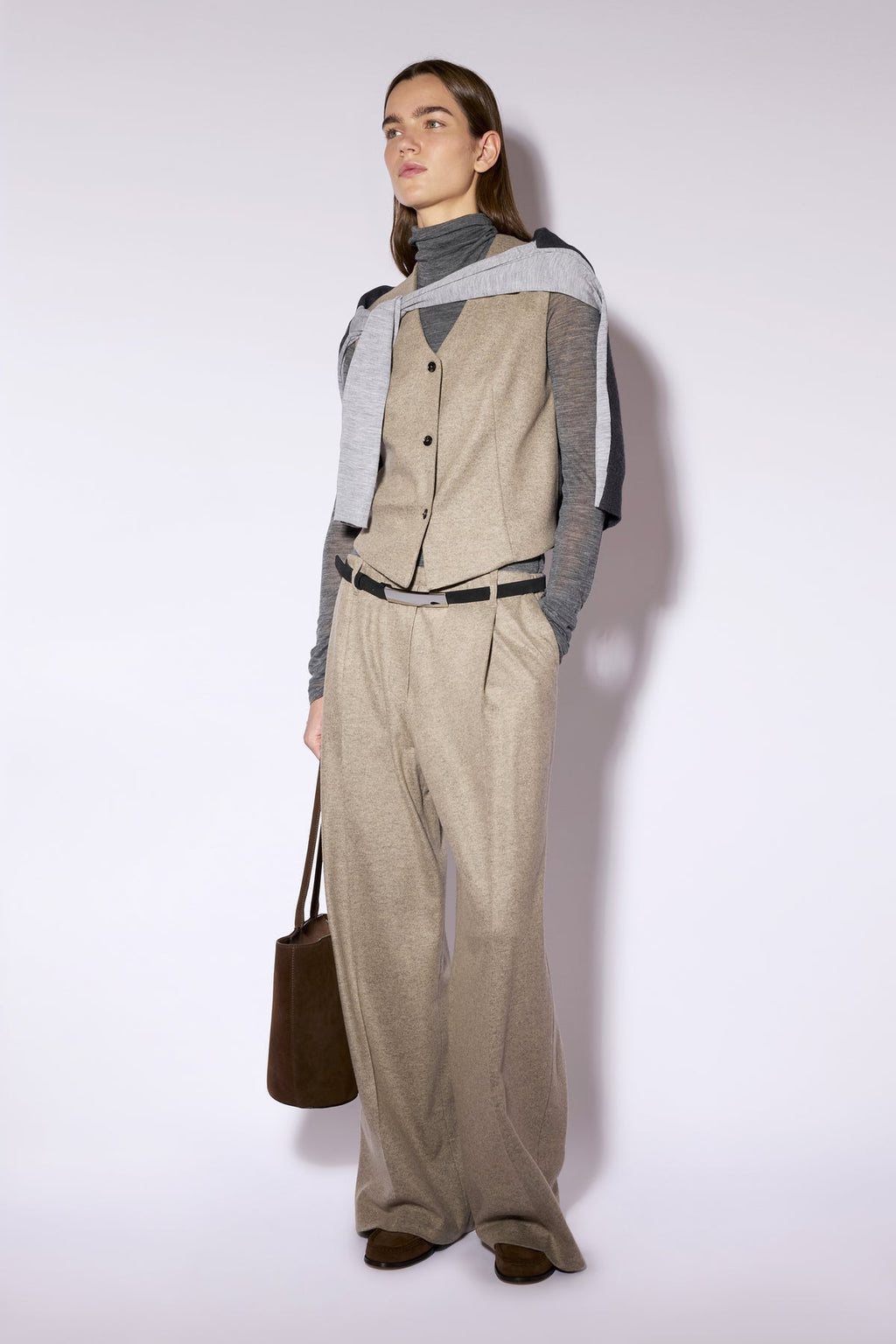 Chaleco de punto en beige
