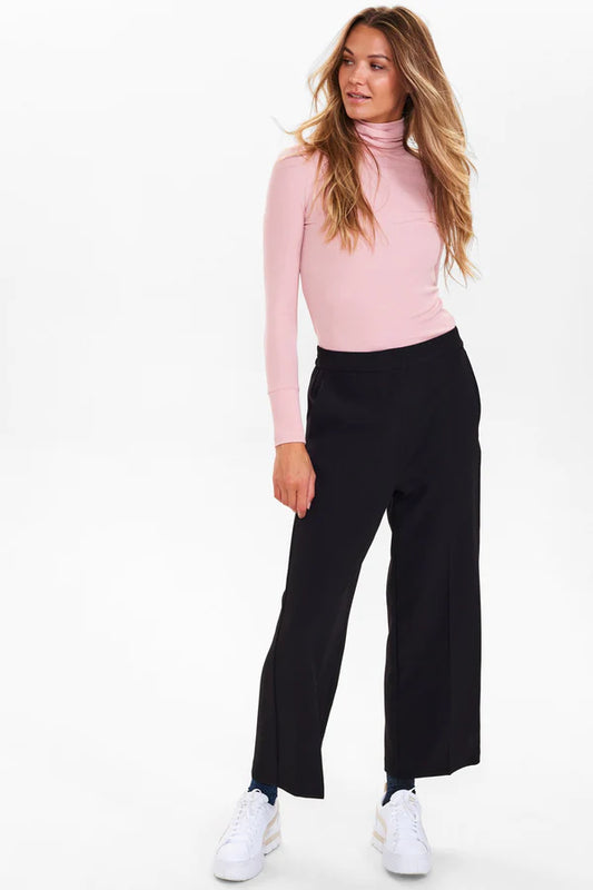 pantalon cropped recto negro