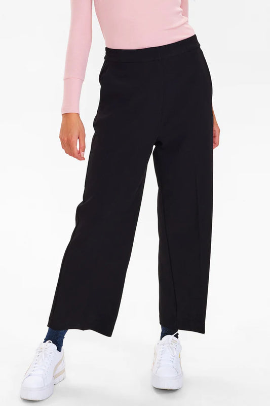 pantalon cropped recto negro