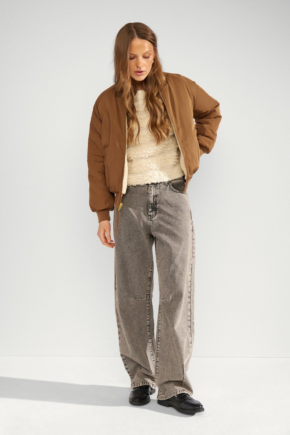 Chaqueta de mujer bomber reversible de borreguito