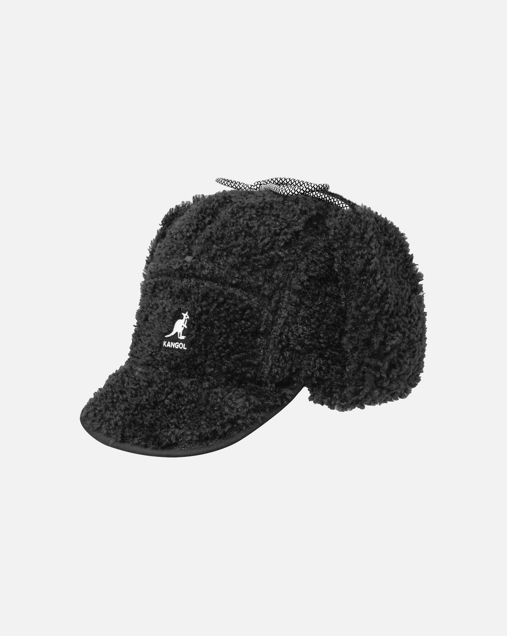 Gorro de pelo unisex negro con orejeras