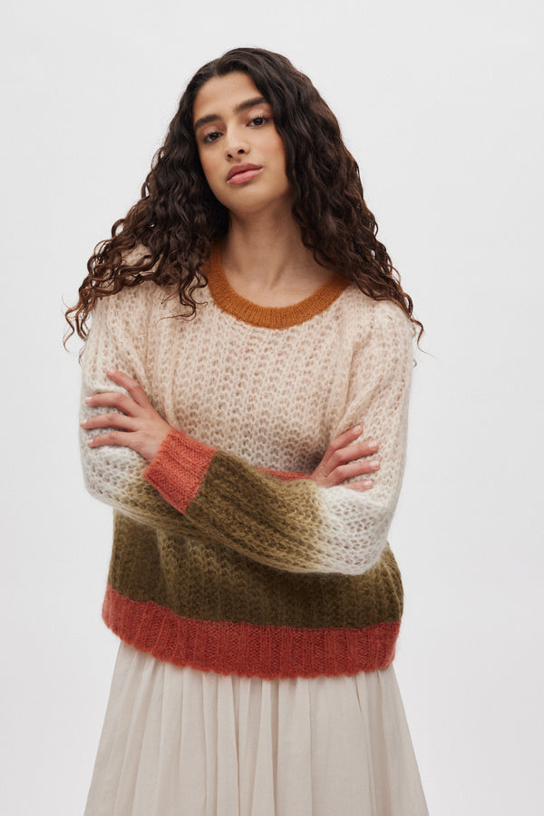 Jersey de lana de mujer degradado multicolor