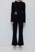 Pantalon negro texturizado de pierna acampanada 💰