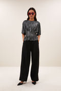 Pantalones tipo barrel de mujer negros