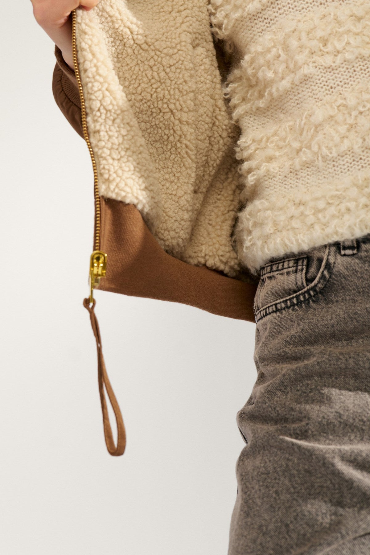 Chaqueta de mujer bomber reversible de borreguito