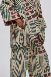 Kimono acochado con estampado  ikat