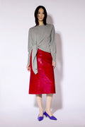 Jersey gris de lana con detalle de nudo