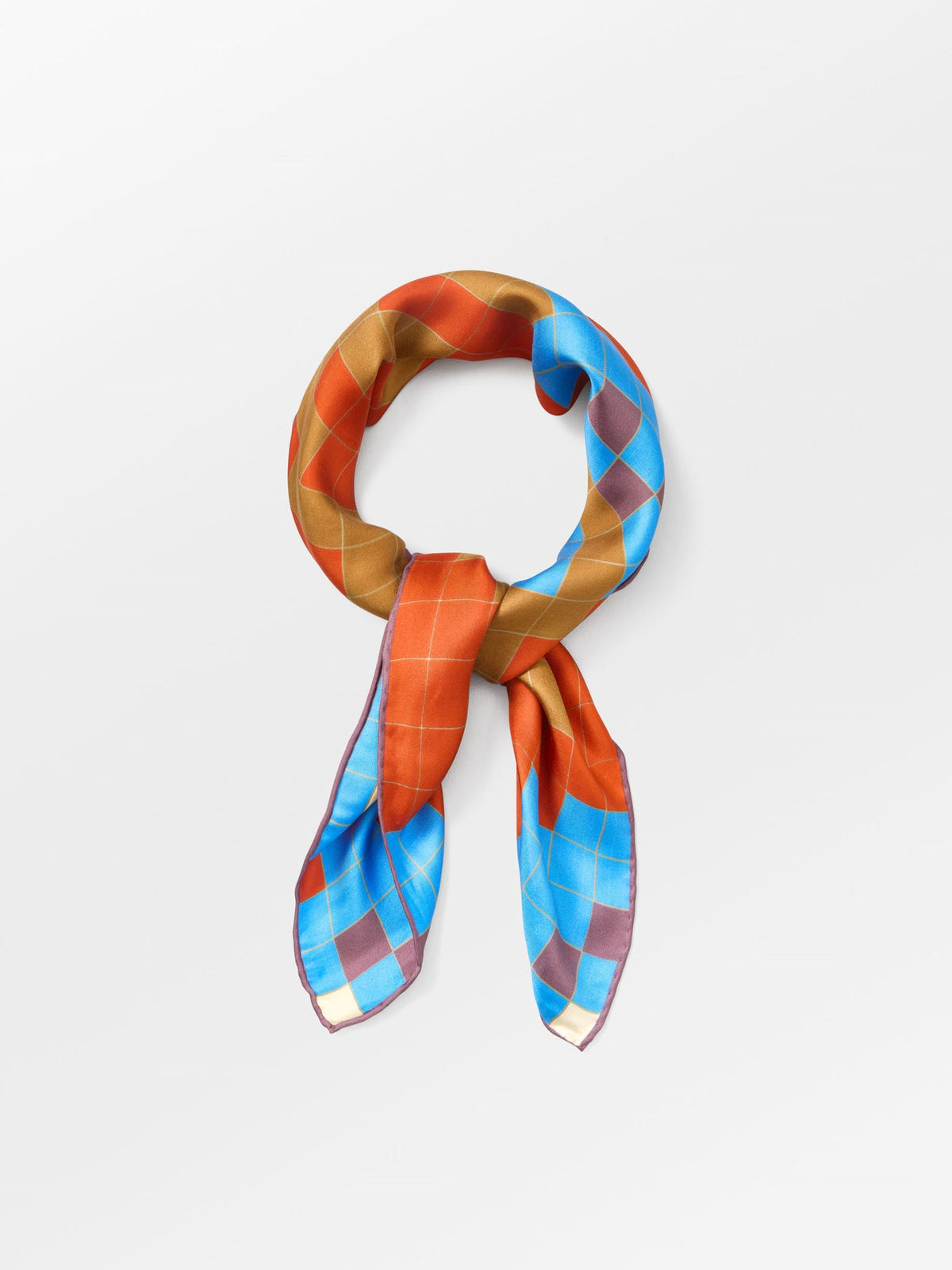 Pañuelo de mujer de seda estampado geometrico