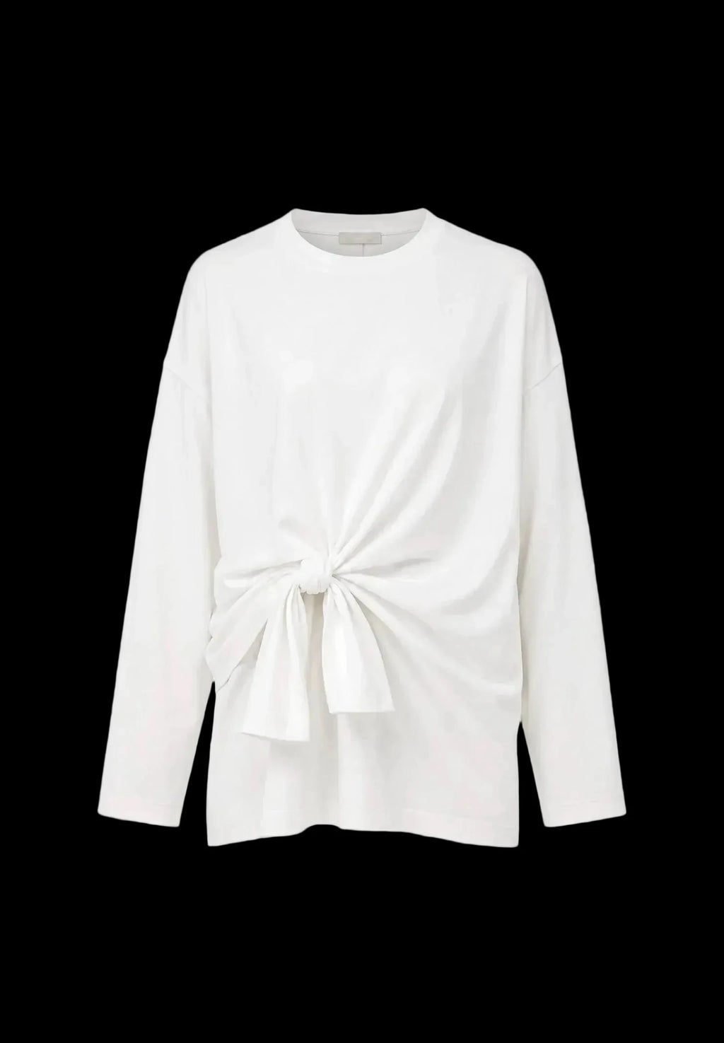 Top blanco de manga larga con detalle de nudo