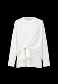 Top blanco de manga larga con detalle de nudo