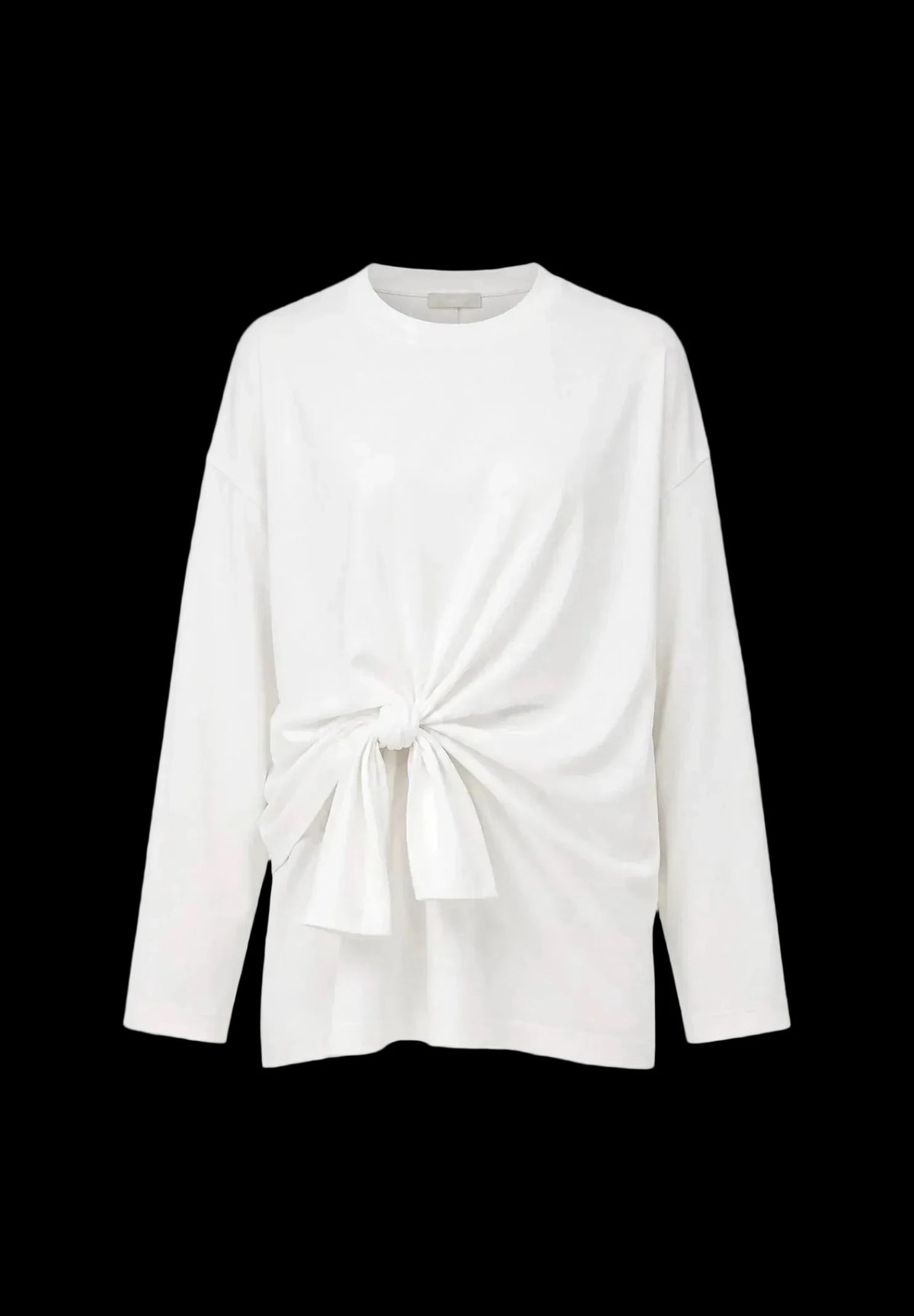 Top blanco de manga larga con detalle de nudo