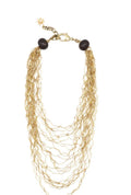 collar largo de cadenas doradas con piedras naturales