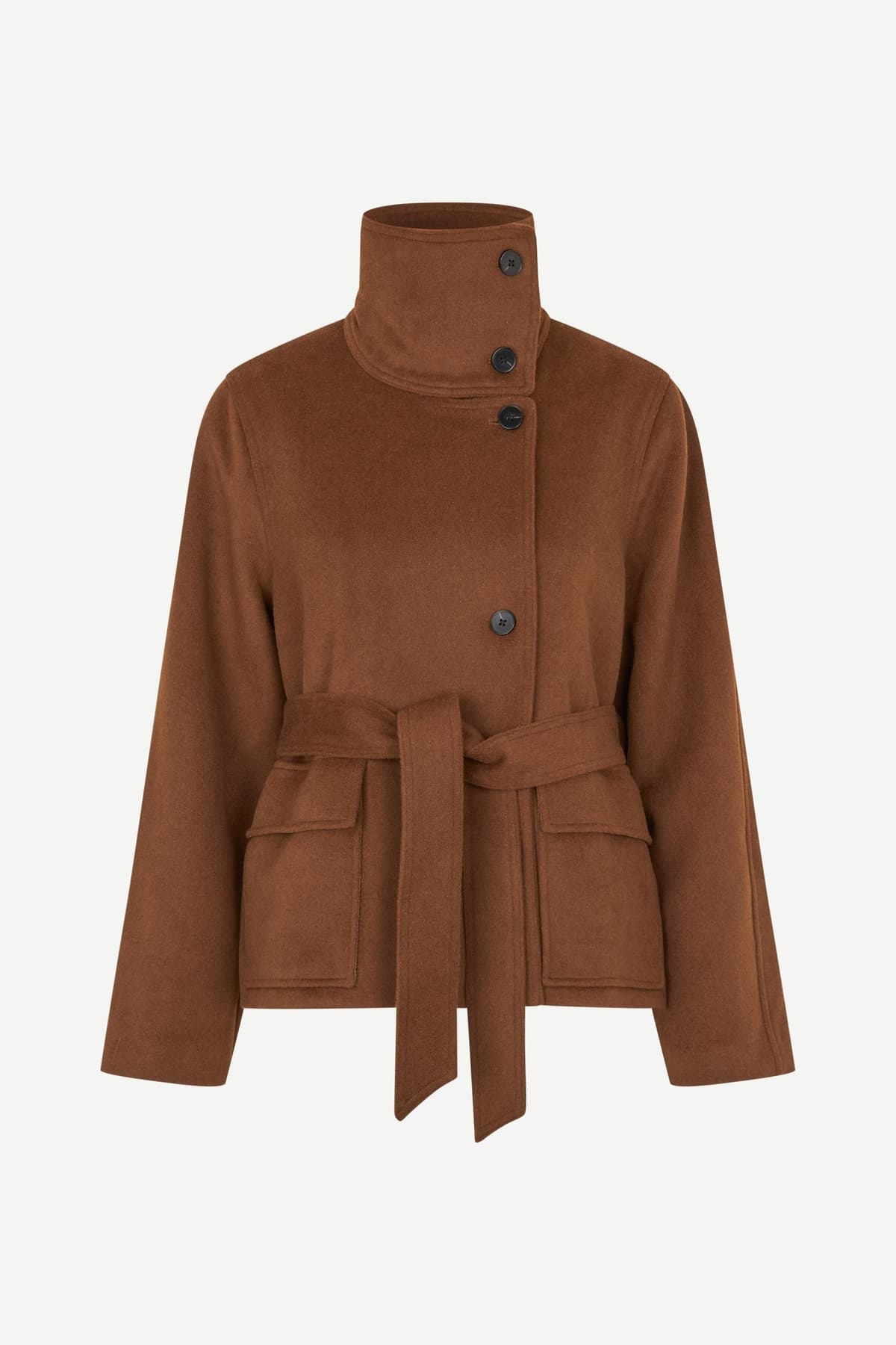 Chaqueta de mujer corta marron