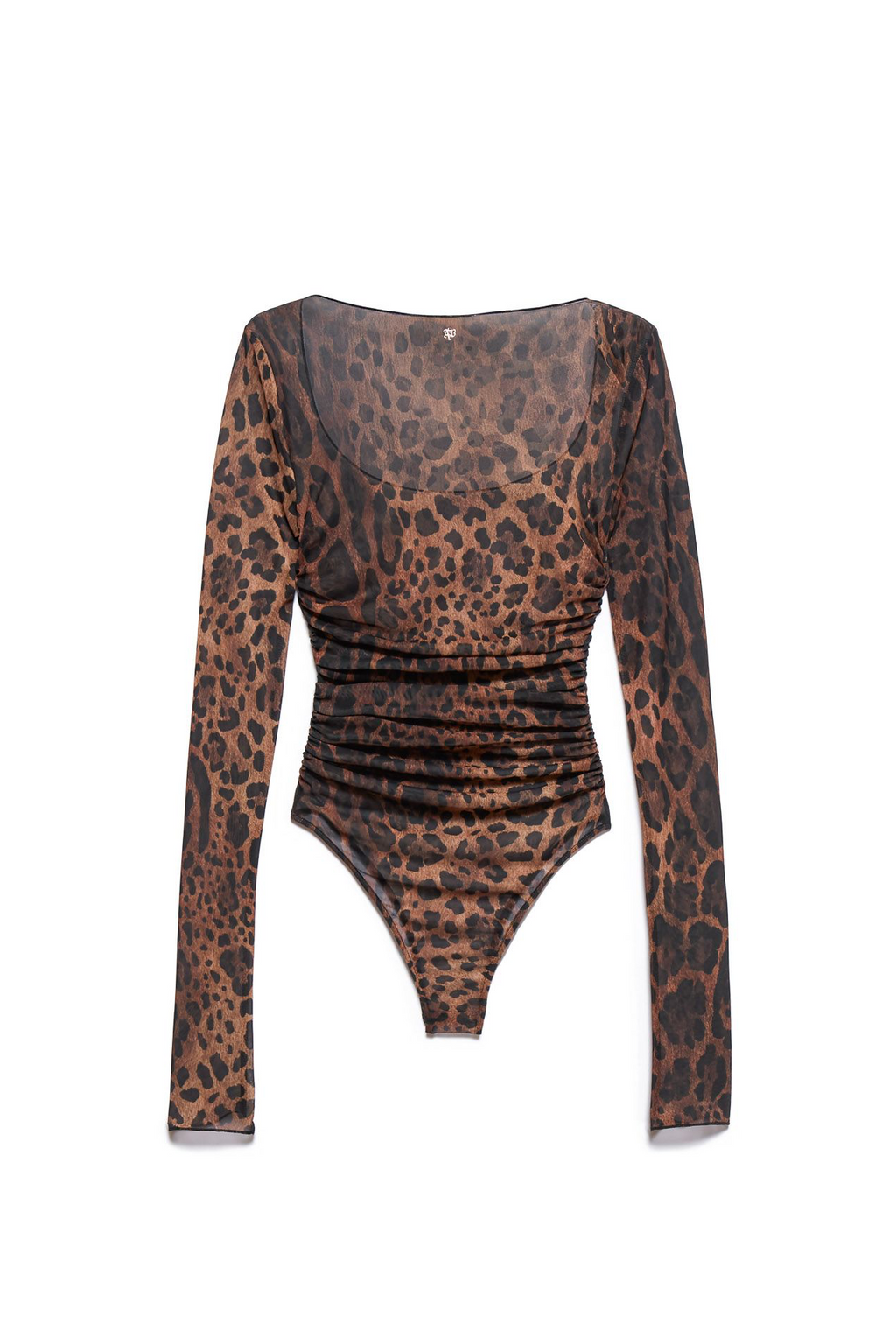 body de tul estampado de leopardo