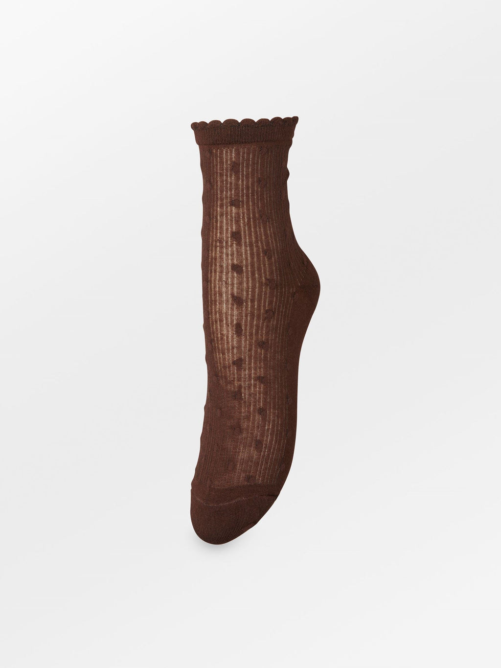 Calcetines de mujer semitransparentes con lunares y acabado ondulado