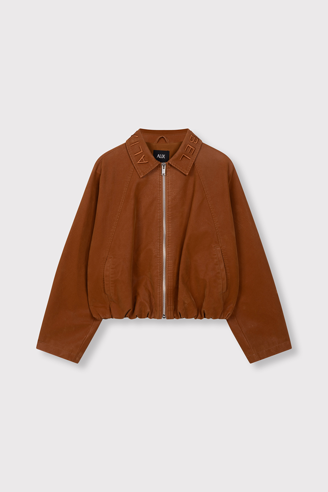Cazadora Bomber Marrón Con Cremallera
