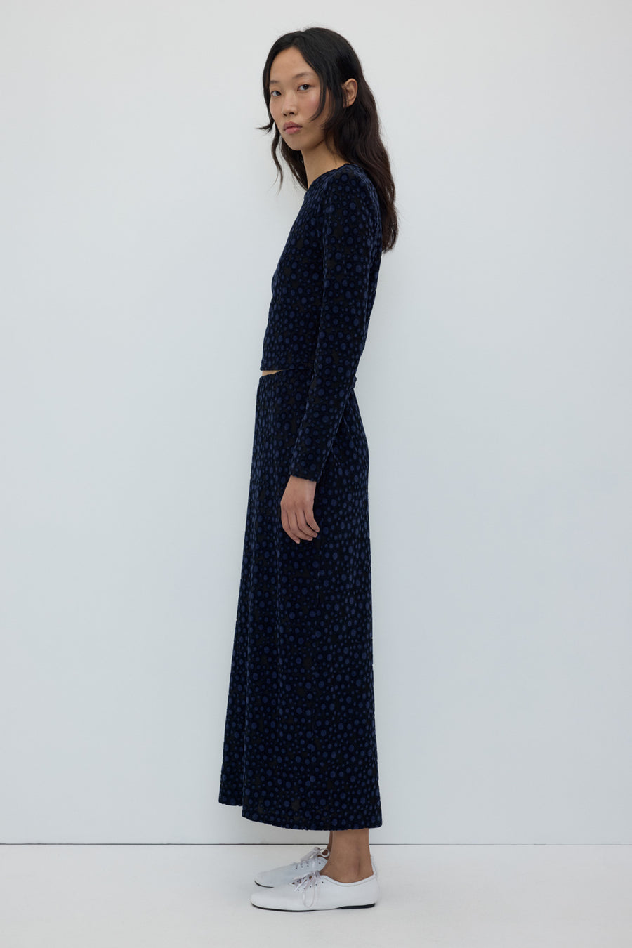 Top mujer de terciopelo estampado