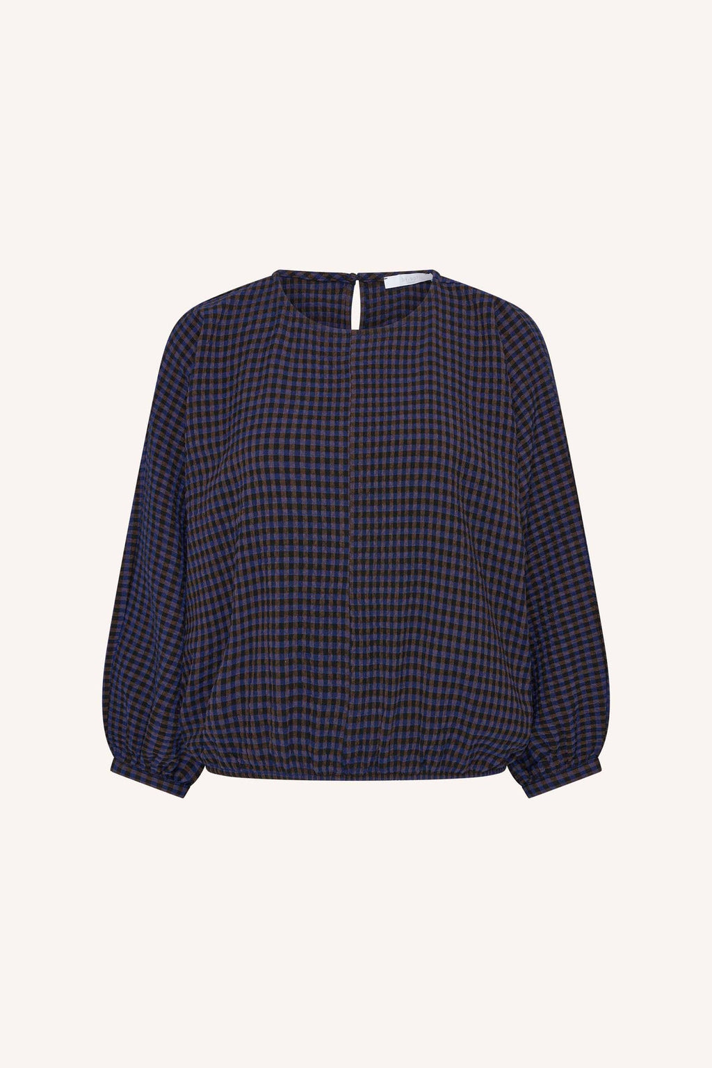Blusa de cuadros azul y marron