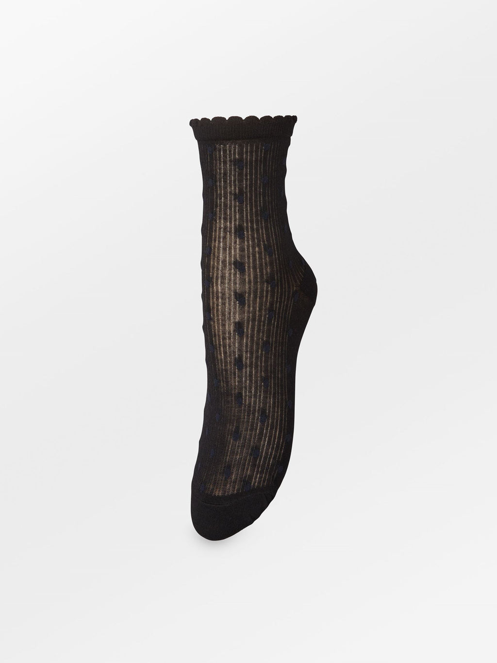 Calcetines de mujer semitransparentes con lunares y acabado ondulado