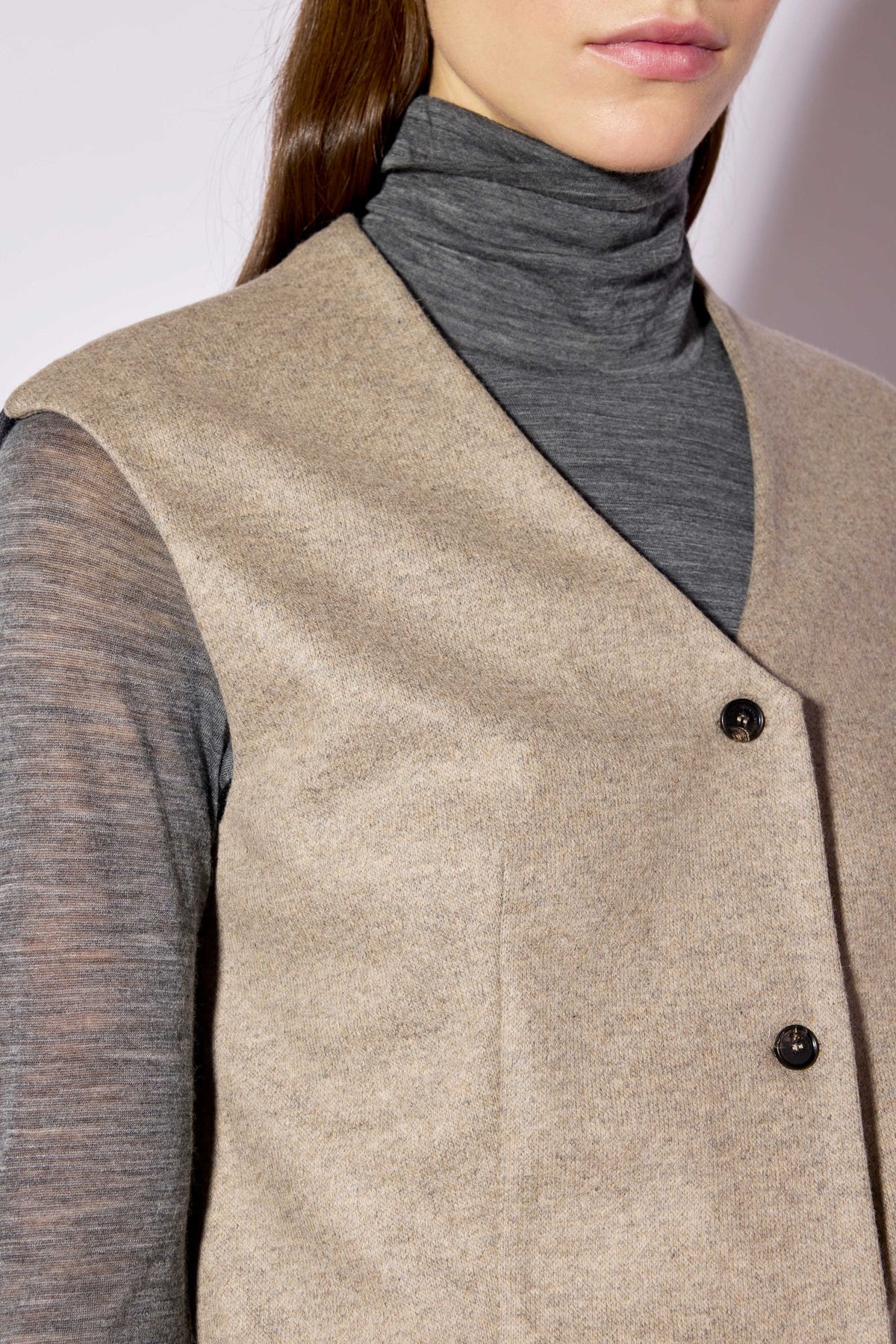 Chaleco de punto en beige