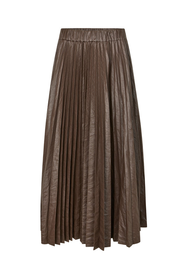 Falda plisada marron