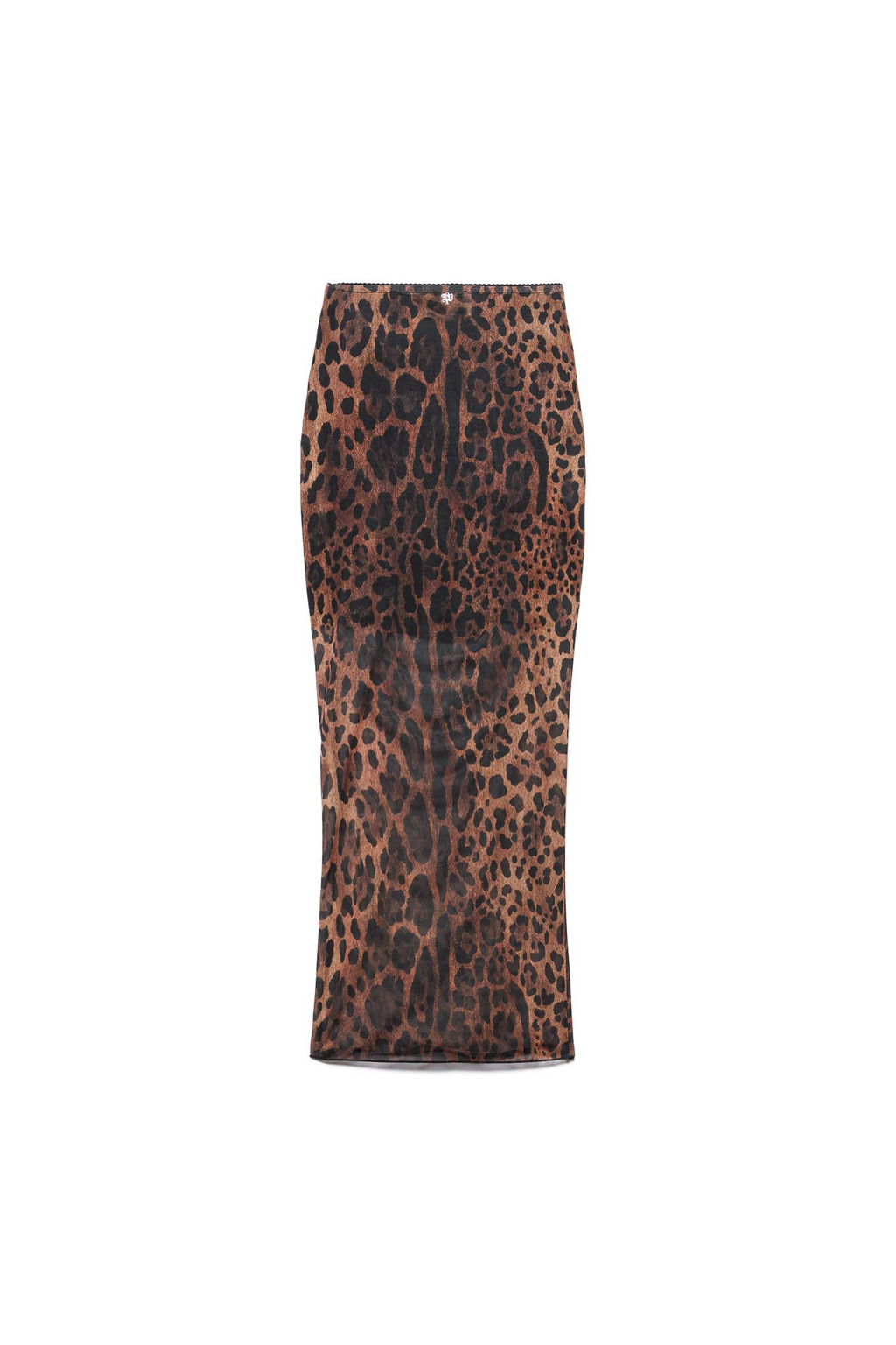 Falda midi de tul estampado de leopardo