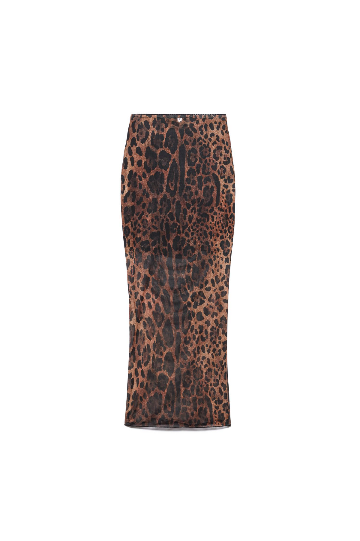 Falda midi de tul estampado de leopardo