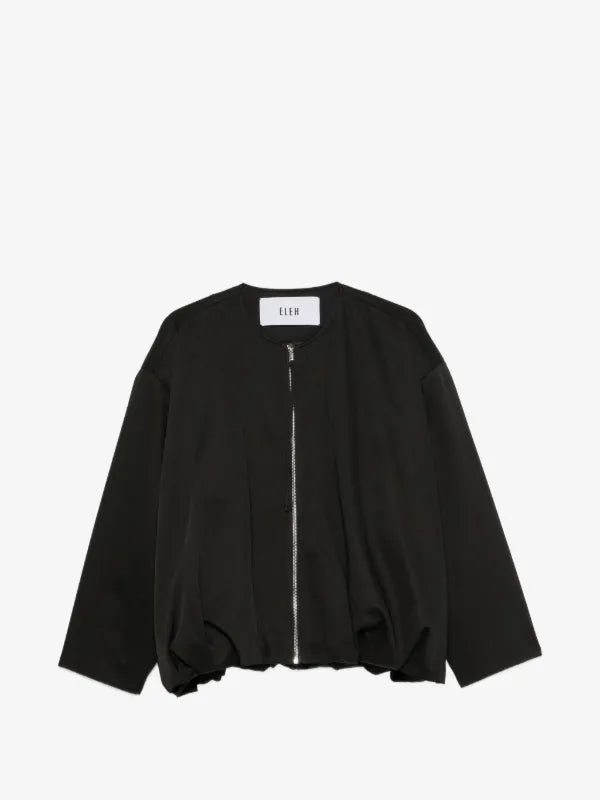 Chaqueta oversize negra con cremallera