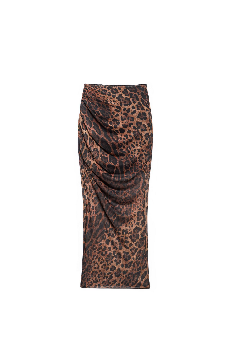 Falda midi de tul estampado de leopardo
