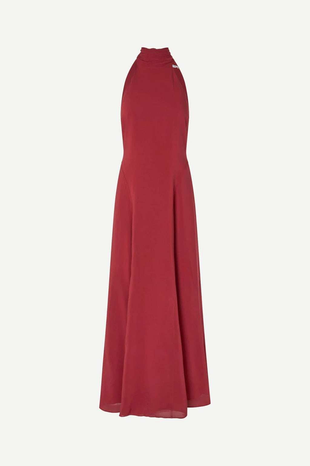 vestido largo rojo con lazo