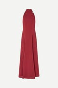 vestido largo rojo con lazo